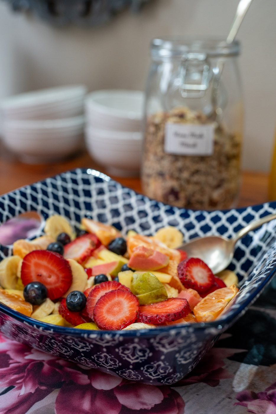 Fresh fruit and breakfast selection at 91Waverley Guesthouse, Bloemfontein