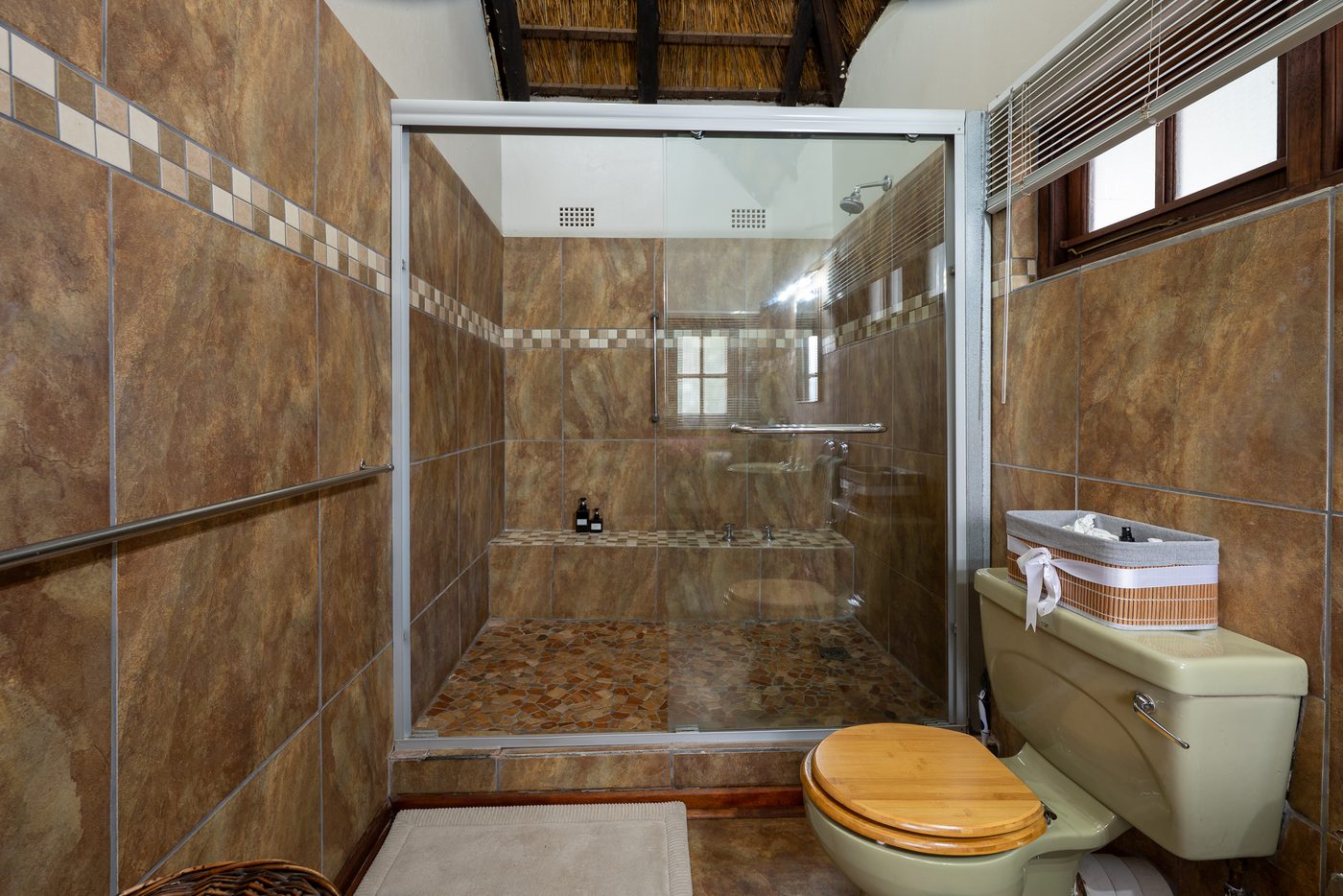 Cottage bathroom with large shower at 91Waverley Guesthouse, Bloemfontein